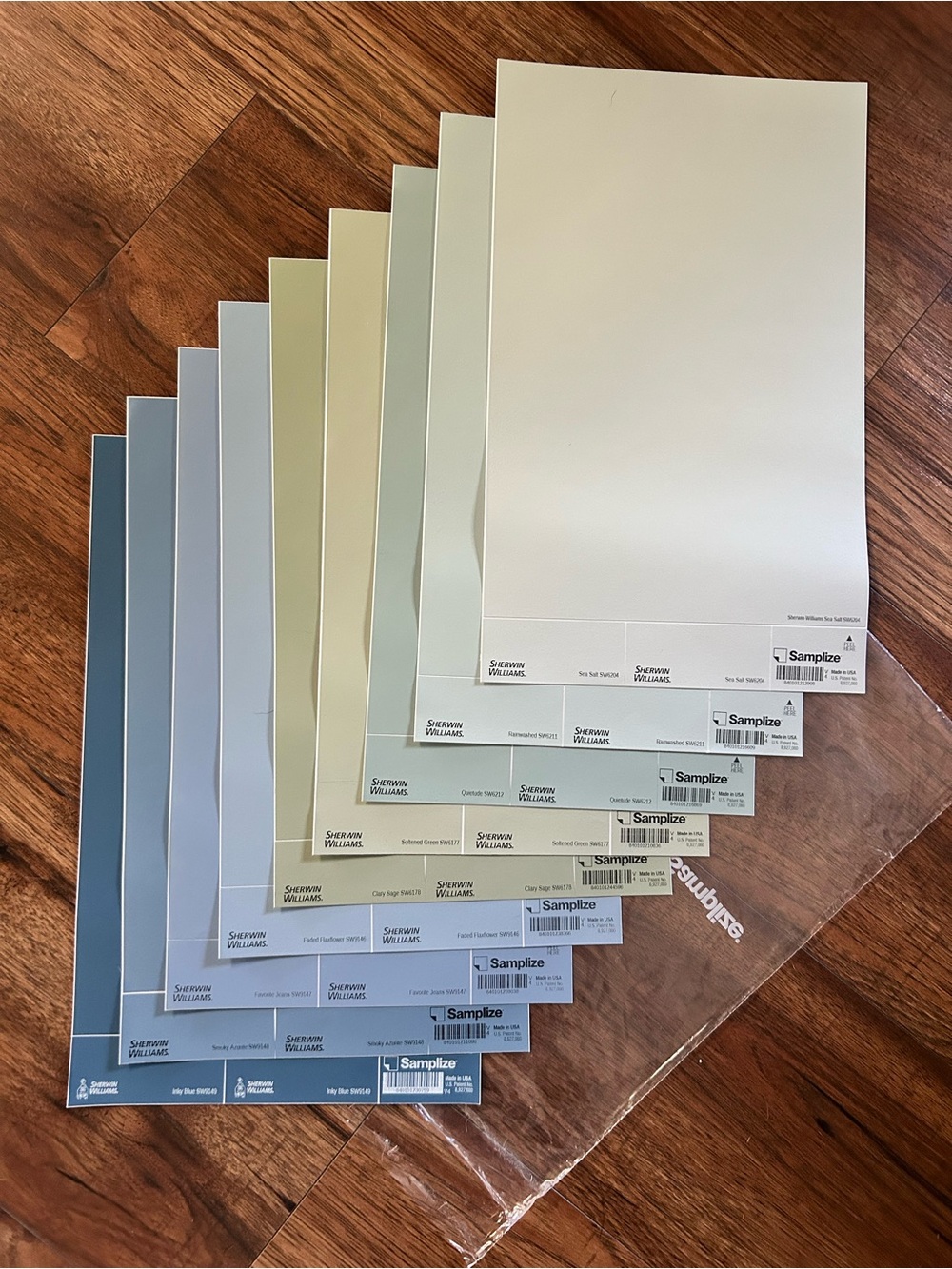 Sherwin-Williams Paint Color Sample Set of 9 - Samplize Adhesive Wall Samples